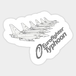 Typhoon fighters in formation Sticker